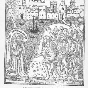La llegenda del martiri de Ramon a Tunis segons una edició de 1515 de l’Ars inventiva veritatis.